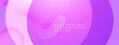 Soyut mor arkaplan. Üst üste binen şekiller yumuşak eğimler, modern tasarım elementleri yaratır. Metin arkaplan tasarımı okur.