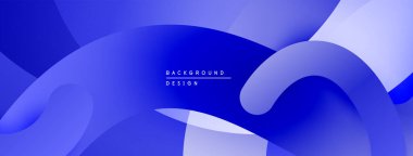 Soyut mavi arkaplan. Pürüzsüz şekiller, dinamik görsel efektler yaratır. Gradyan gölgeler derinlik sağlar, modern estetik.