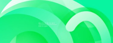 Soyut yeşil dalgalar dinamik zemin oluşturur. Yumuşak eğimler, akışkan şekiller hareketi, modern estetiği akla getiriyor. Minimalist tasarım.