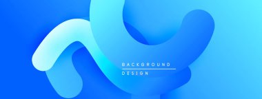Soyut mavi arkaplan. Pürüzsüz şekiller, dinamik görsel efektler yaratır. Dijital projeler için modern tasarım ögesi.