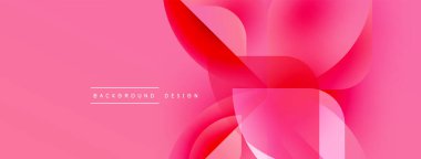 Pembe soyut arka plan. Üst üste binen şekiller dinamik görsel efekt yaratır. Modern tasarım elementleri pürüzsüz eğimler sunar.