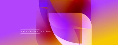 Soyut, enerjik bir arkaplan. Üst üste binen şekiller dinamik görsel efekt yaratır. Gradyan renkler düzgün bir şekilde harmanlanarak modern estetik sunuyor.