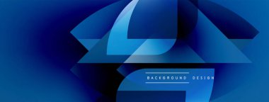 Soyut mavi tasarım üst üste binen şekiller, gradyanlar, modern estetik özellikler. Minimum metin arka plan tasarımı okur. Yumuşak geçişler derinlik yaratır.