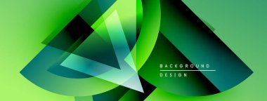 Soyut yeşil şekiller örtüşür, dinamik görsel efekt yaratır. Modern tasarım elementleri enerji, büyüme ve yenilik öneriyor.
