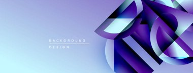 Soyut geometrik şekiller, mor renkler, eğim arkaplanı. Modern tasarım ögesi, temiz estetik, görsel doku.