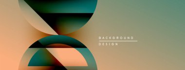 Soyut şekiller örtüşüyor, renk değişimleri yaratıyor. Arkaplan veya başlık kullanımı için metin elemanları içeren minimalist tasarım.