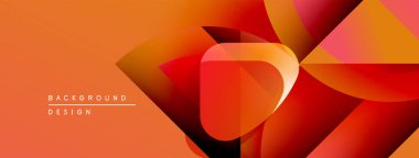 Soyut geometrik tasarım. Turuncu, kırmızı renkler dinamik görsel etki yaratır. Sunumlar ve grafikler için modern arkaplan uygun.