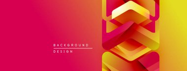 Canlı gradyan arka plan katmanlı geometrik şekiller. Pembe sarıya geçiş dinamik görsel efekt yaratır. Metin arkaplan tasarımı okur.