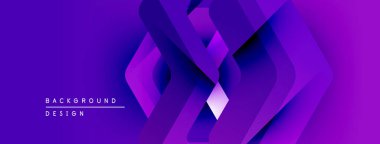 Soyut mor gradyan tasarım. Üst üste binen katmanlar dinamik görsel doku oluşturur, modern estetik. Minimalist metin ögeleri sunum arkaplan kavramı.