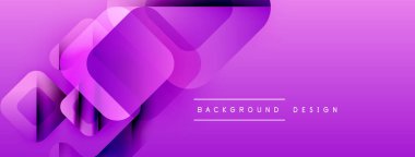 Soyut mor tasarım katmanlı kareler, gradyanlar, modern estetik özellikler içerir. Arkaplanda metin arkaplan, tasarım.