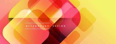 Soyut geometrik şekiller örtüşür, canlı bir değişim etkisi yaratır. Sıcak renkler tasarıma hükmediyor, enerji ve modernite öneriyor.