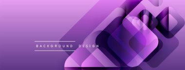 Mor soyut arka plan. Geometrik şekiller üst üste binerek modern tasarım yaratıyor. Gradyan renkler derinlik ve görsel ilgi sağlar.
