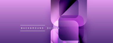 Soyut mor eğimli arkaplan. Geometrik şekiller modern tasarımı oluşturur. Metin arka plan tasarımı okur. Minimalist estetik.