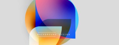 Soyut renkli şekiller örtüşür, dinamik görsel efekt yaratır. Arkaplanda gradyanlar, modern tasarım elementleri var. Basit, temiz estetik..