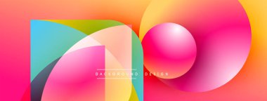 Soyut, enerjik şekiller çakışıyor. Renkler karışıyor, dinamik görsel efekt yaratıyor. Modern tasarım ögeleri pürüzsüz geçişler sunar.