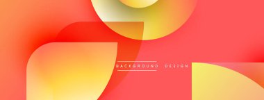 Soyut gradyanlar çakışıyor, dinamik görsel etki yaratıyor. Sıcak renkler baskın, enerji ve modernliği işaret ediyor. Metin arkaplan tasarımı okur.