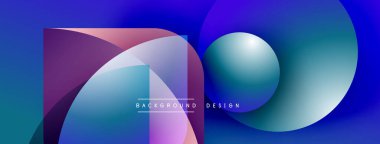 Soyut gradyanlar çakışıyor, dinamik görsel etki yaratıyor. Mavi, mor renkler kompozisyona hakim. Metin arka plan tasarımı okur. Modern, akışkan şekiller.