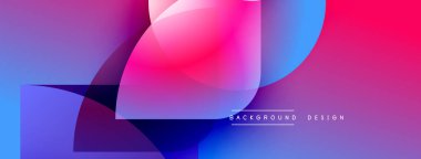 Soyut enerjik tasarım. Üst üste binen şekiller dinamik renk değişimleri yaratır. Modern estetik dijital arkaplanlar ve sunumlar için uygundur.