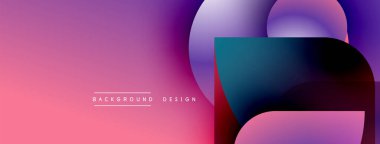 Soyut eğim arkaplanı. Pembe, mor renkler düzgün bir şekilde harmanlanır. Üst üste binen şekiller modern görsel efektler yaratır. Minimalist tasarım.