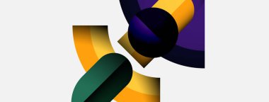 Soyut şekiller örtüşür, canlı renk karışımları yaratır. Yumuşak eğimler derinlik ve dinamik bileşim öneriyor. Minimalist tasarım.