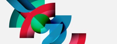 Soyut kurdeleler birbirine dolanır ve dinamik renkli kompozisyon oluşturur. Yumuşak eğimler hareketi, derinliği, modern tasarımı, estetiği akla getiriyor.