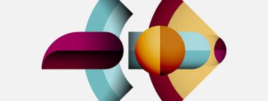 Soyut geometrik şekiller örtüşür, dinamik bileşim yaratır. Renkler arasında bordo, altın, deniz mavisi, bej yer alıyor. Minimalist tasarım, modern estetik.