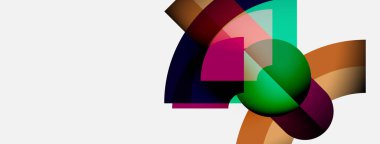 Soyut renkli şekiller örtüşür, dinamik bileşim yaratır. Canlı renkler harmanlanır, modern görsel deneyimler oluşturur. Temiz arkaplan tasarım unsurlarını vurguluyor.