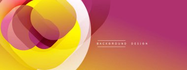 Soyut canlı tasarım, üst üste binen daireler, gradyanlar. Sıcak tonlar baskın gelir, dinamik görsel efekt yaratır. Modern, şık arkaplan.