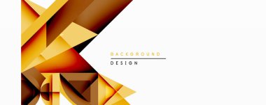 Soyut geometrik şekiller örtüşür, dinamik bileşim yaratır. Sıcak sarı, turuncu renkler tasarımda baskın. Minimalist estetik modern arka planlara ve sunumlara uyuyor. Temiz çizgiler biçimleri tanımlar.