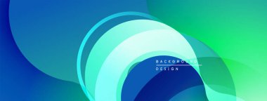 Soyut sıvı şekilleri, canlı maviler, yeşiller dinamik arkaplan oluşturur. Modern tasarım, pürüzsüz eğimler, katmanlı efekt.