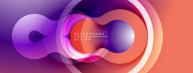 Soyut akışkan şekiller, canlı renkler modern arkaplan yaratır. Gradyan geçişler, düz eğriler dinamik bileşimi tanımlar.