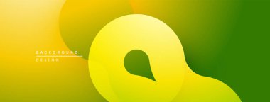 Soyut eğim arkaplanı. Sarı, yeşil renkler düzgün bir şekilde harmanlanır. Minimalist tasarım, akışkan şekiller dinamik görsel efekt yaratır.