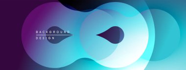 Soyut sıvı şekilleri örtüşür ve canlı bir arkaplan oluşturur. Modern tasarım serin, sıcak renkler kullanır. Minimalist estetik.