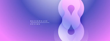 Soyut mor tasarım akışkan şekiller içerir. Gradyan arka plan yumuşak, modern görsel efekt yaratır. Minimalist kompozisyon, zarif..