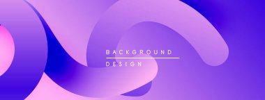 Soyut mor arkaplan. Üst üste binen şekiller dinamik görsel efekt yaratır. Modern tasarım elementleri pürüzsüz eğimler sunar.