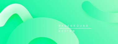 Soyut yeşil arkaplan. Pürüzsüz şekiller, dinamik görsel efektler yaratır. Çeşitli projeler için minimalist tasarım.