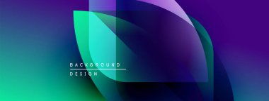 Soyut sıvı şekilleri canlı turkuazları, mor renkleri harmanlıyor. Modern tasarım üst üste binen katmanlar, gradyan etkiler içerir. Mevcut en küçük metin.