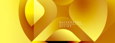 Soyut altın şekiller örtüşür, dinamik görsel efekt yaratır. Renkler lüks ve modern tasarım estetiğini gösteriyor..