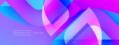 Soyut, enerjik bir arkaplan. Üst üste binen şekiller dinamik ve renkli bileşimler yaratır. Gradyan renkler kusursuz harmanlanarak modern estetik sunuyor..