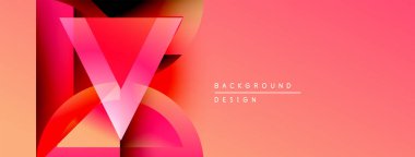 Soyut tasarım canlı kırmızı şekiller, gradyanlar, yumuşak pembe arka plan. Sancaklar ve sunumlar için modern ve dinamik kompozisyon.