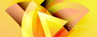 Soyut sarı tasarım, üst üste binen şekiller, gradyanlar. Sunumlar ve web siteleri için modern arkaplan uygun. Parlak, dinamik kompozisyon.
