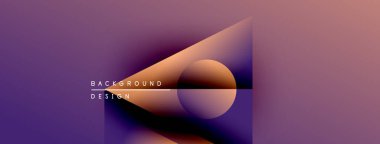 Soyut gradyan şekiller çakışıyor, dinamik görsel etki yaratıyor. Mor, turuncu renkler kompozisyona hakim. Metin arkaplan tasarımı okur.