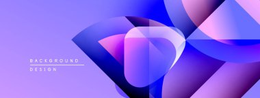 Soyut geometrik şekiller, canlı mor renkler, modern tasarım. Gradyan renkler dinamik görsel efekt yaratır. Arkaplan dokusu pürüzsüz.