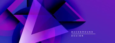 Soyut geometrik şekiller, canlı mor renkler, dinamik kompozisyon. Modern tasarım elementleri çarpıcı görsel etki yaratır.