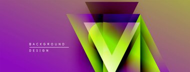 Canlı geometrik tasarım. Mor, yeşil, sarı gradyanlar modern soyut zemin oluşturur. Asgari metin etiketleri arkaplan, tasarım ögeleri.