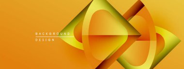 Soyut geometrik tasarım. Turuncu, sarı renkler dinamik görsel akış yaratır. Pankartlar ve sunumlar için modern arkaplan uygun.