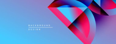 Soyut geometrik tasarım. Canlı mavi, pembe gradyanlar dinamik görsel efekt yaratır. Sunumlar ve markalaşma için modern arkaplan.