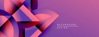 Soyut gradyanlar dinamik şekiller oluştururlar. Mor, pembe renkler tasarımda baskın. Modern estetik, uygun arka planlar, sunumlar.