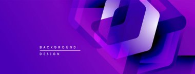 Soyut mor katmanlar dinamik geometrik tasarım yaratır. Modern arkaplan örtüşen şekiller, gradyanlar, canlı renkler.
