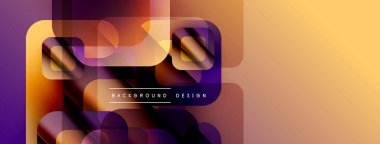 Soyut geometrik şekiller örtüşüyor, canlı renk eğimleri yaratıyor. Metin elementi mevcutken, tasarıma sıcak tonlar hakim olur. Modern estetik.